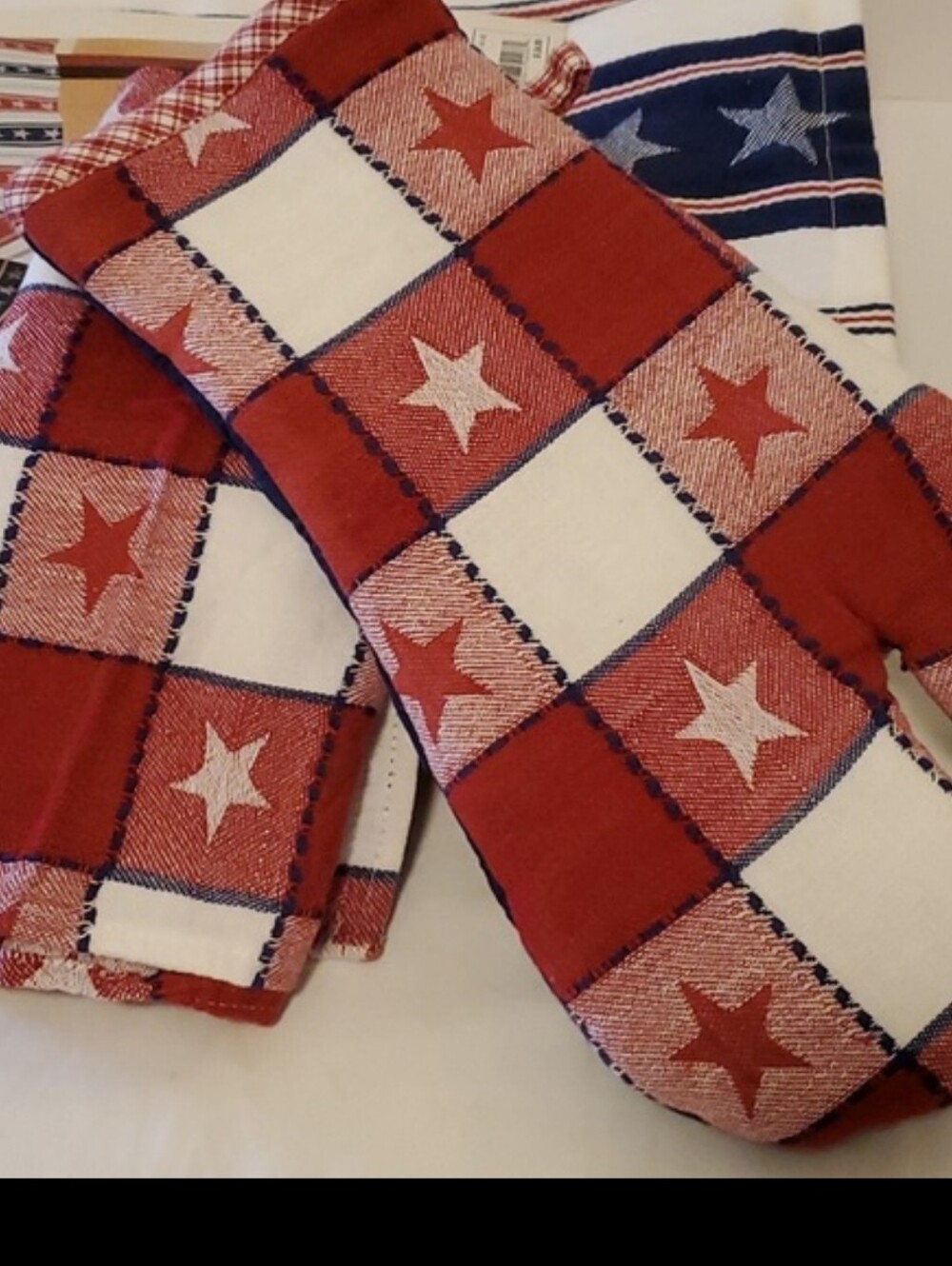 Red White Blue Grill Mit And Dish Cloth